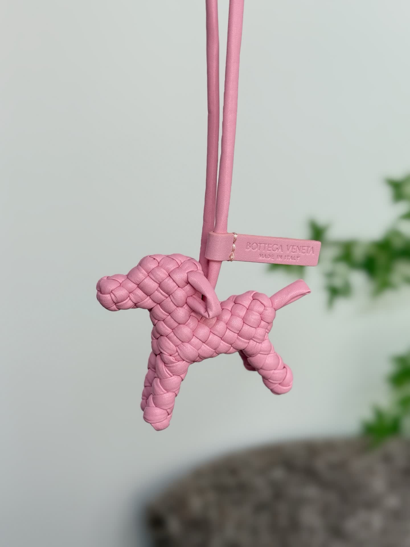Bottega Veneta Pink Leather Horse Charm